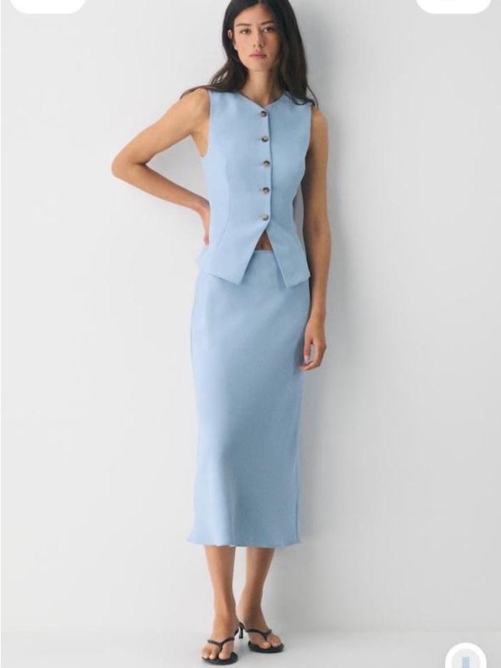 Aritzia Regal Vest - Crepette in Ripple Blue